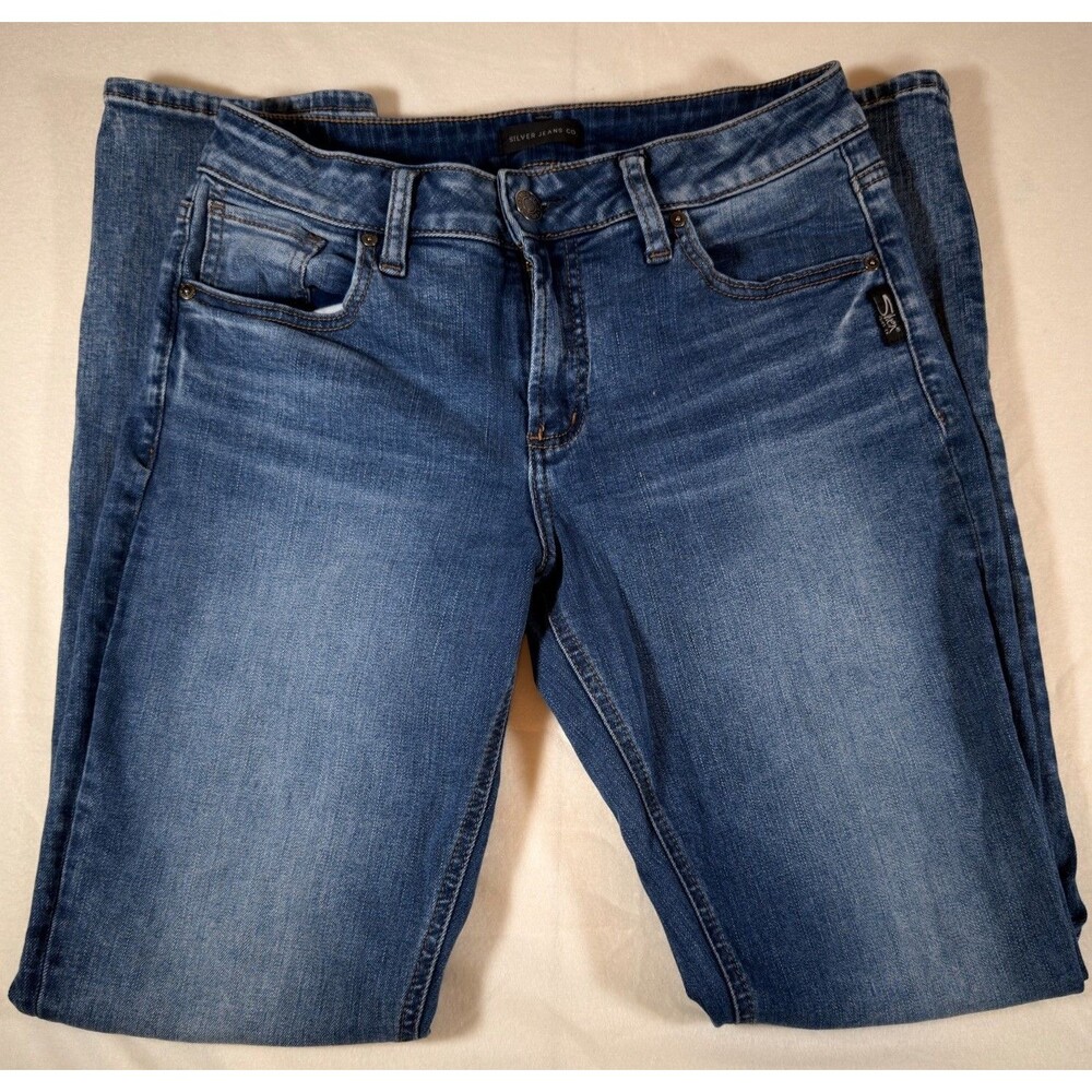 Silver Jeans Co Womens Avery Straight Leg Denim Jean W30 L31 Cowgirl Country
